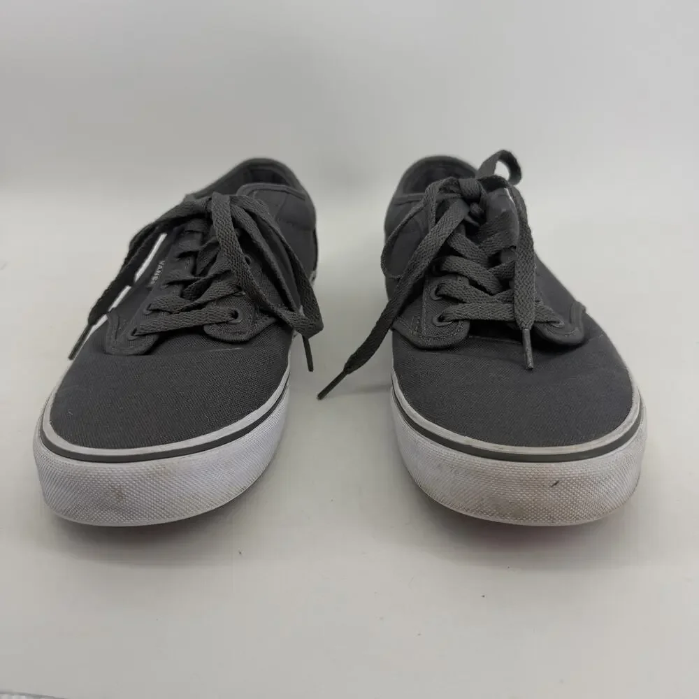 Vans Shoes Mens Size 10 Gray Canvas Skate Sneakers Casual Comfort Low Streetwear
